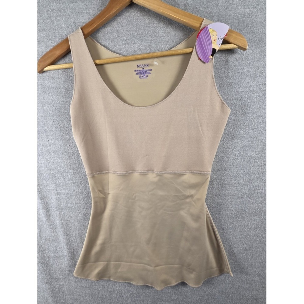 Spanx Hide & Sleek Cami Nude M Smoothing Shapewear Tank Top Neutral Stretch NEW